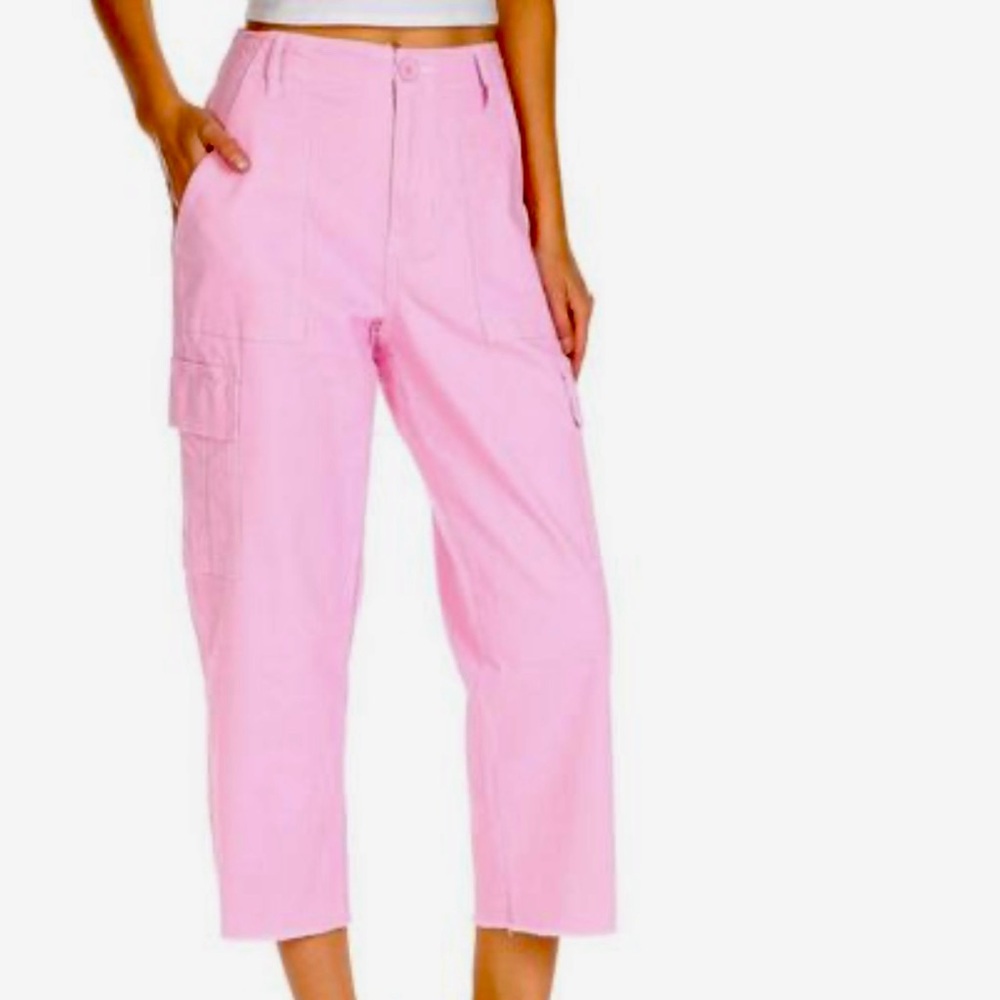 YMI Sz 3/26 Pink Crop Cargo Pants 👖 High Rise NWT
